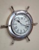 AL48270 - Aluminum Ship Wheel Clock (7082), 12"